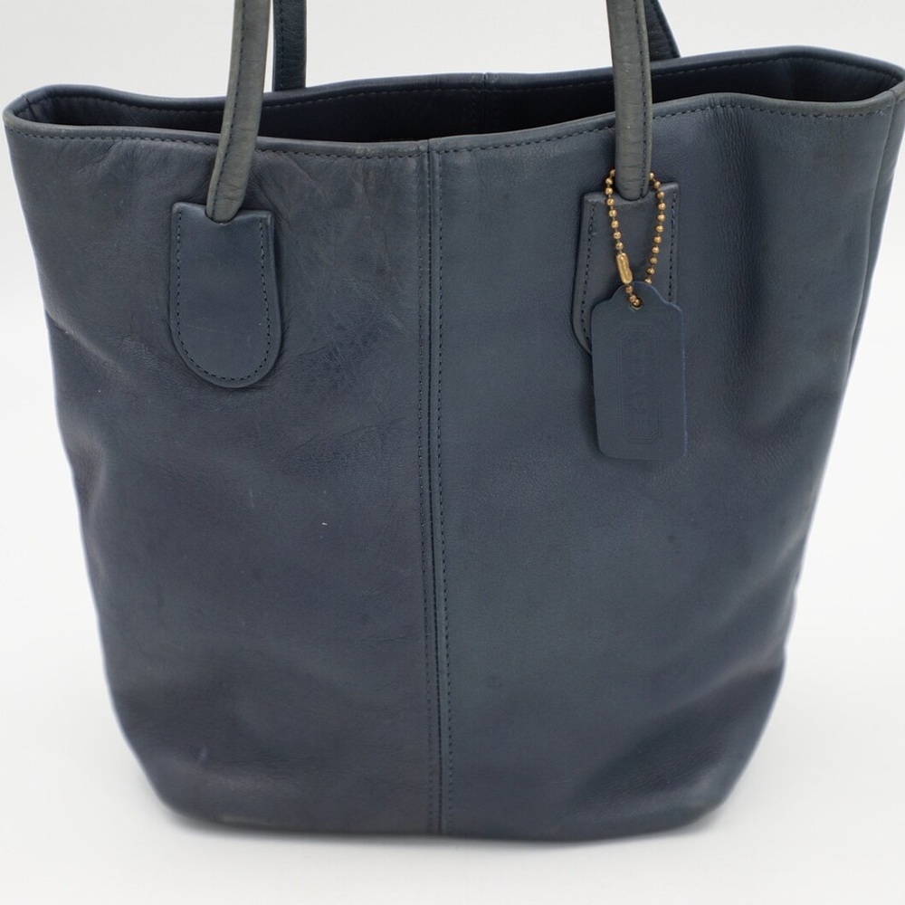 Rare vintage COACH Leather Tote Bag in Blue A5C-4068 - Picture 5 of 7